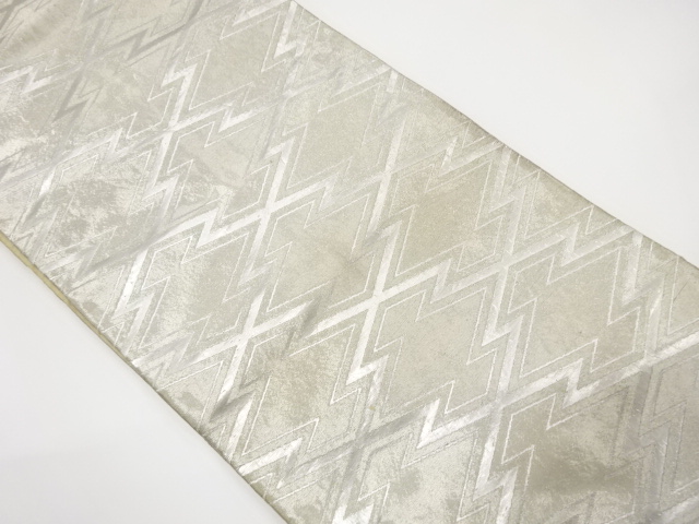 アンティーク　松皮菱模様織り出し袋帯（材料）